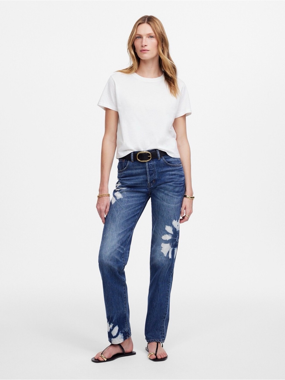 ✨ NWT $168 Madewell The Dean Easy Straight Jeans Shibori Tie Dye